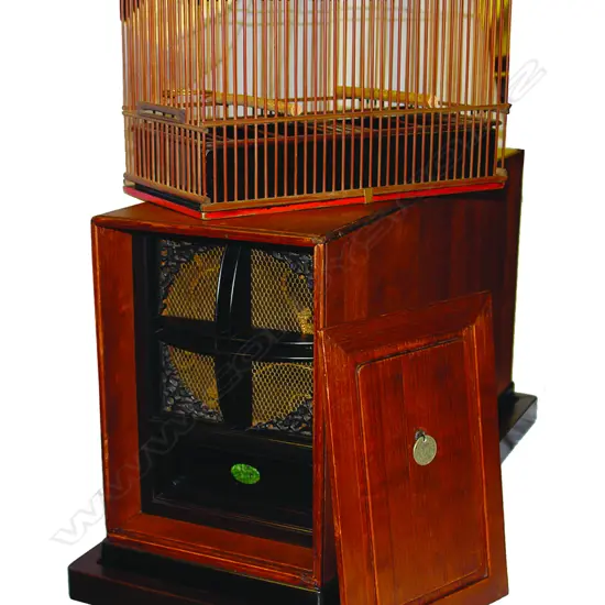 An exceptional 19thC Chinese Qing Dynasty boxed bird case