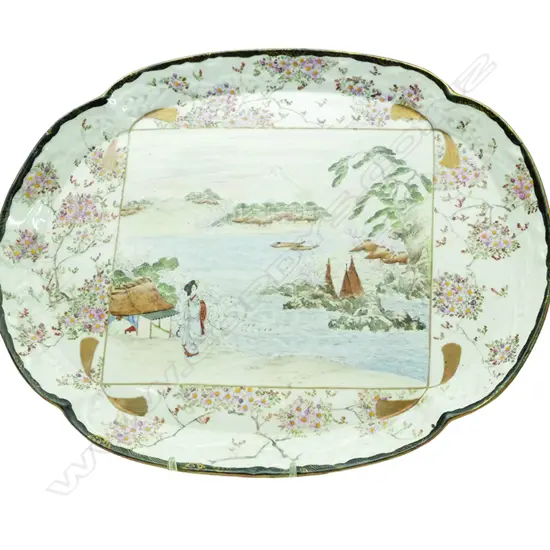 A Japanese porcelain tray