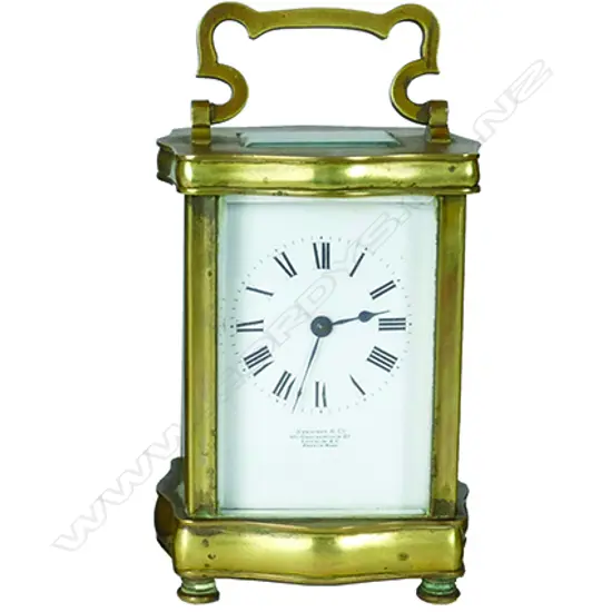 A late 19thC French brass cased carriage clock