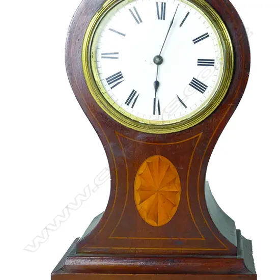 An Edwardian Sheraton Revival balloon mantel clock