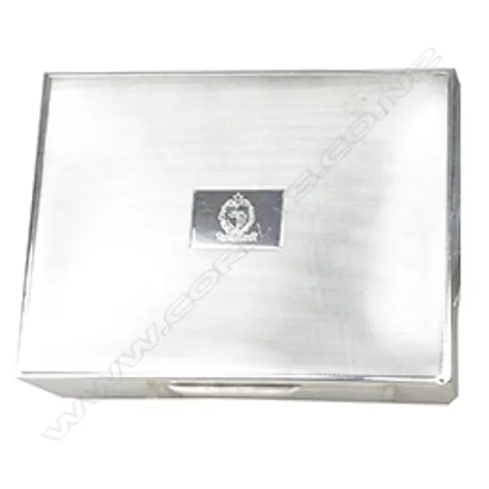A silver presentation box