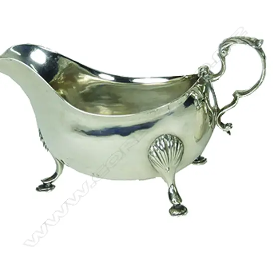 An early George III Irish silver fat bellied gravy boat
