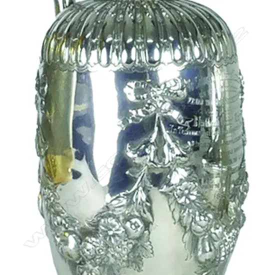 A Victorian silver claret jug of baluster shape