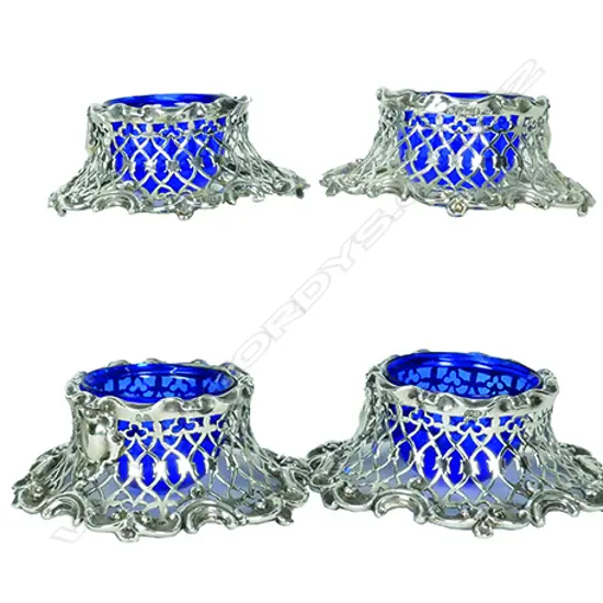 A matching set of four early Victorian period silver salts