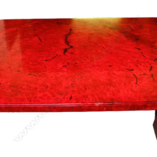 A quality heavy rosewood burr slab table