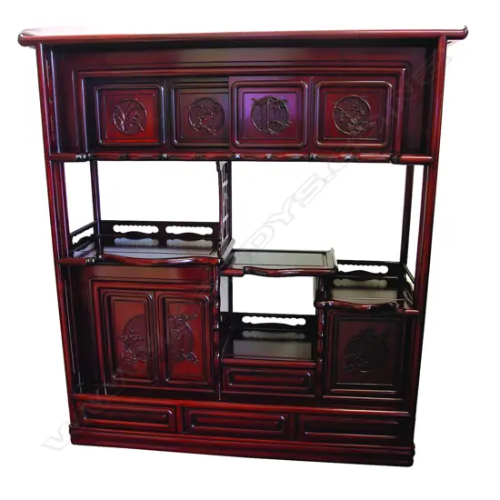 A quality Chinese rosewood display cabinet