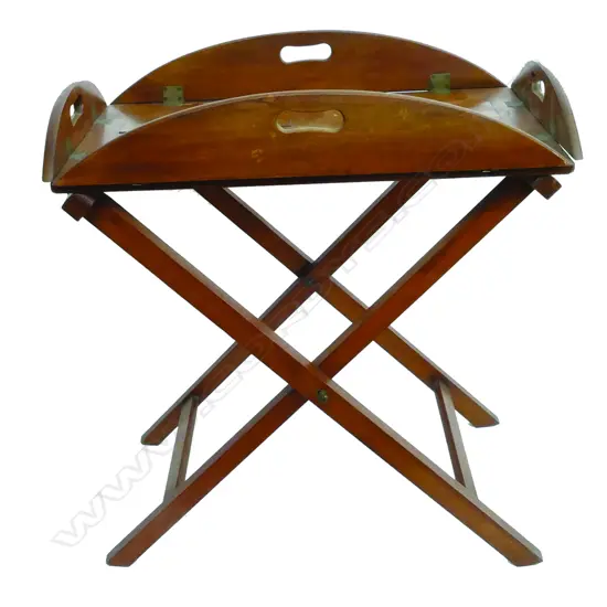 An Edwardian mahogany butler's tray table