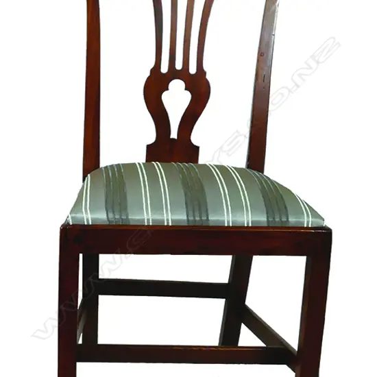 Three George III elm and ash framed country Chippendale side chairs