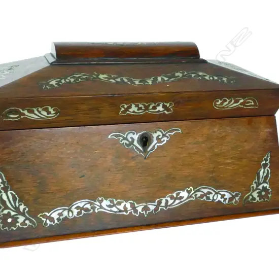 A Regency rosewood tea caddy