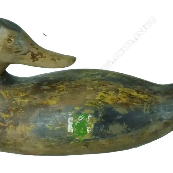 An original 16½" carved heart cedar mason hen mallard decoy