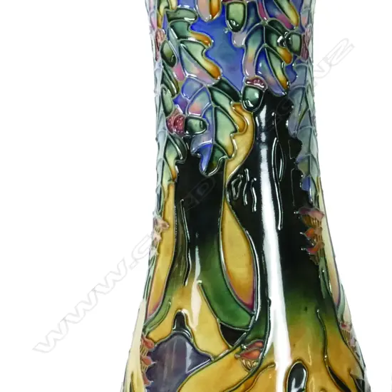 A modern Moorcroft vase of tall waisted form