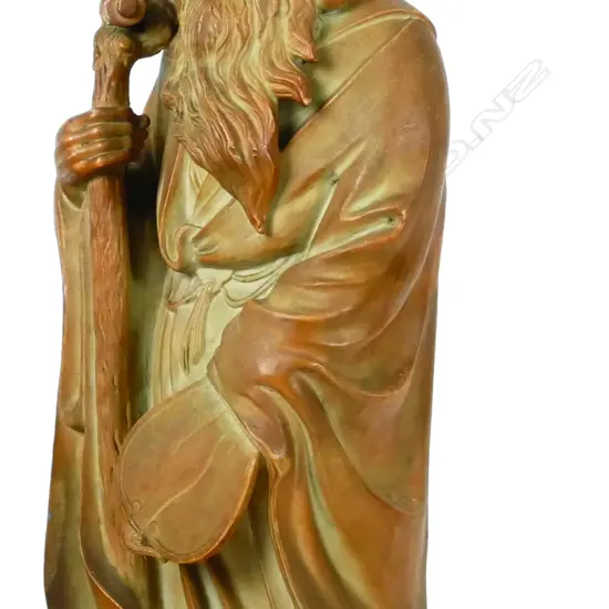 A Chinese terracotta glazed statuette of Laozi