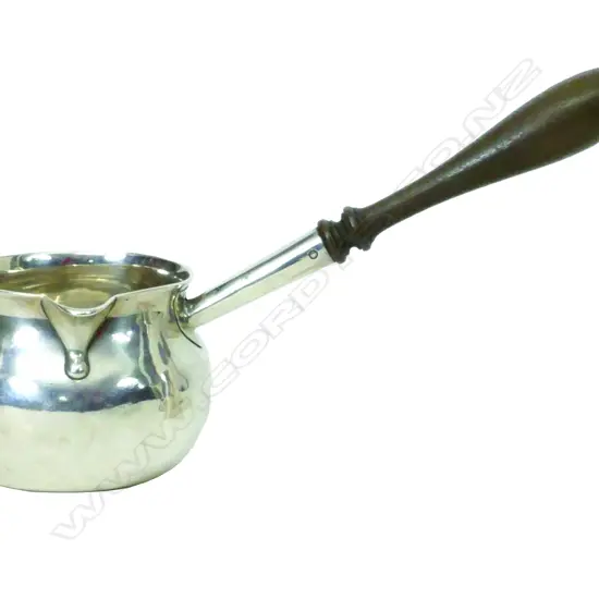 A George II silver brandy saucepan