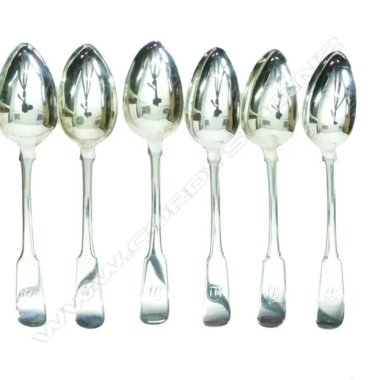 A set of six matching Scottish provincial silver dessert spoons