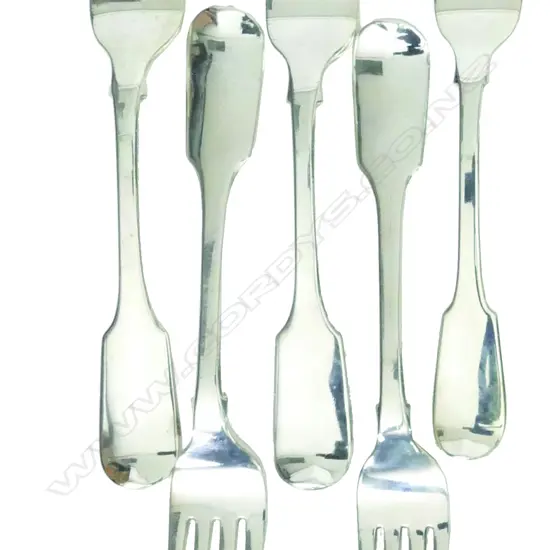 Five provincial York silver dessert forks