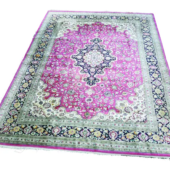 A large fine Qum all silk carpet