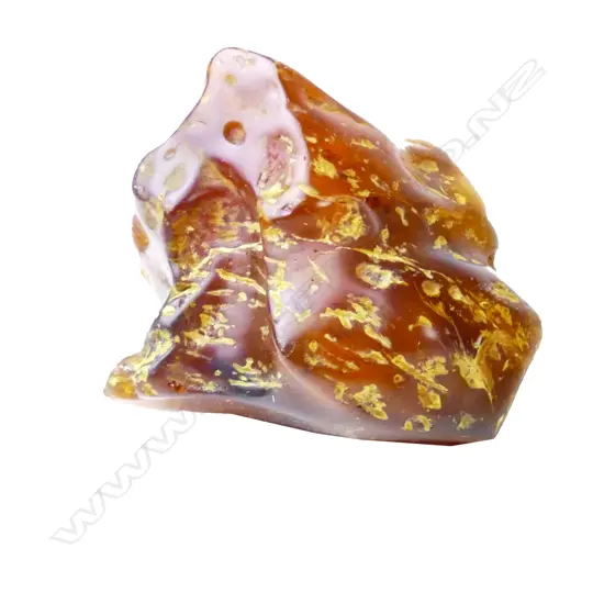 A piece of polished N.Z. kauri gum