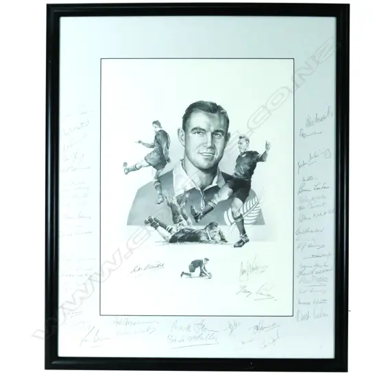 An original multiple portrait drawing of Don Clarke by Craig Pringle. Clarke shown in seven poises