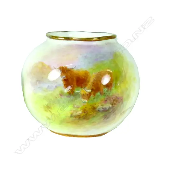 A small Royal Worcester bulbous vase