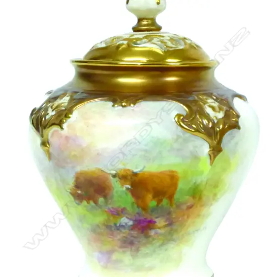 A small Royal Worcester potpourri lidded vase