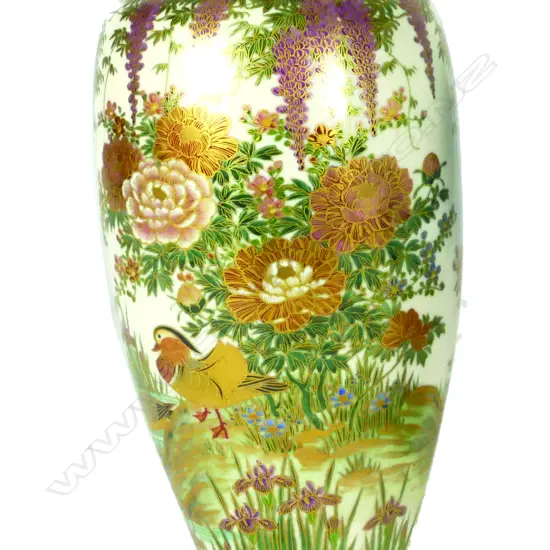 A Japanese Satsuma baluster vase
