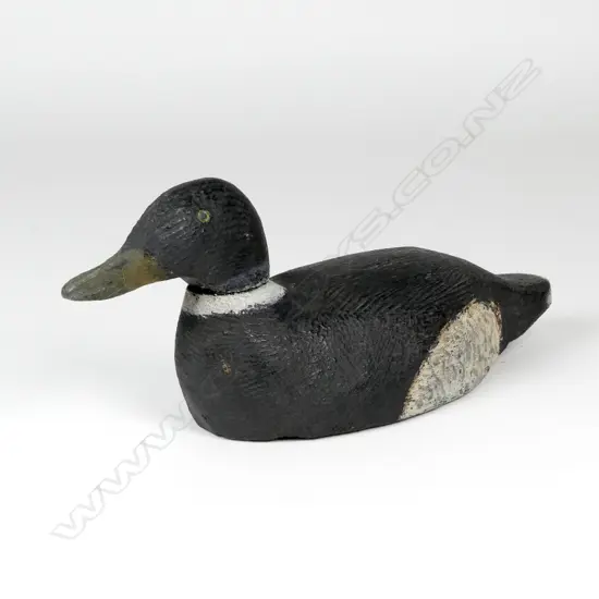 A 13" wooden spoon bill (shoveller) hen decoy