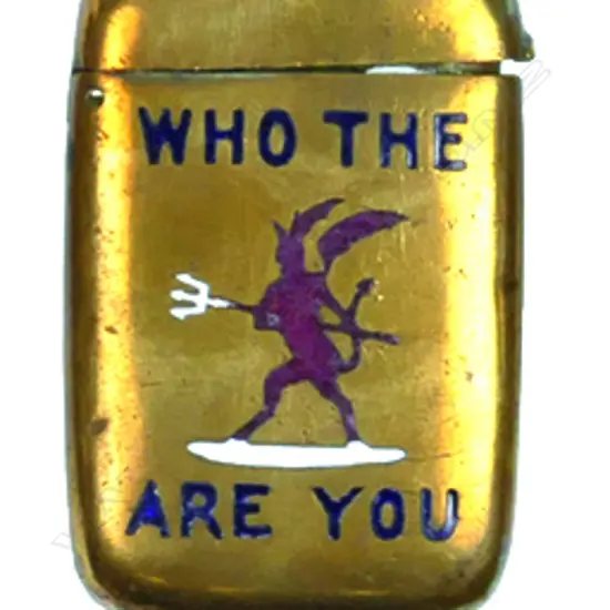 A brass novelty vesta