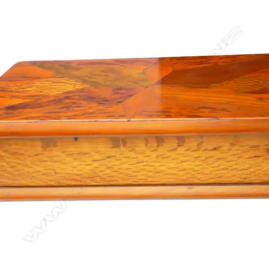 A N.Z. colonial William Norrie inlaid native woods box