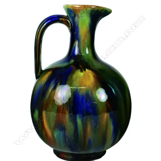 A N.Z. colonial Milton Pottery majolica glazed flagon