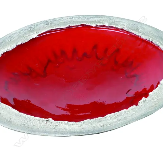 Len Castle red crater bowl