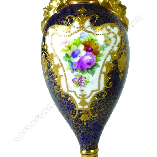 A high quality Royal Doulton white bone china lidded baluster vase