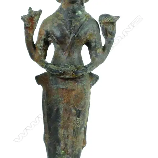 2 ANTIQUE BUDDHA FIGURES, WOOD/METAL