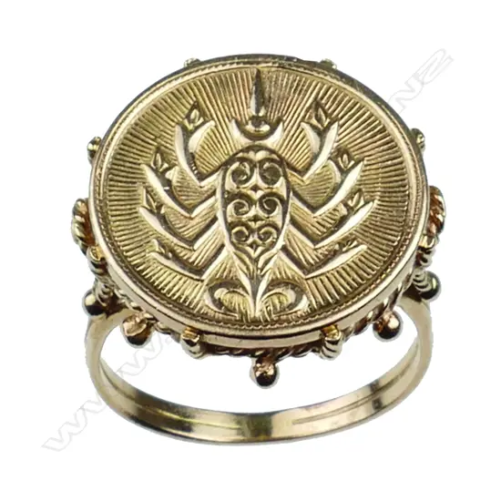 A 14ct. yellow gold seal ring