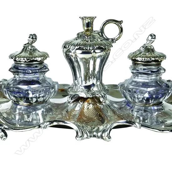 An old Sheffield Plate standish