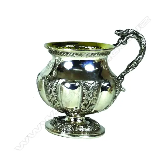 A silver mug