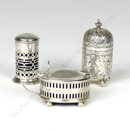 Three late 19thC/early 20thC silver condiments