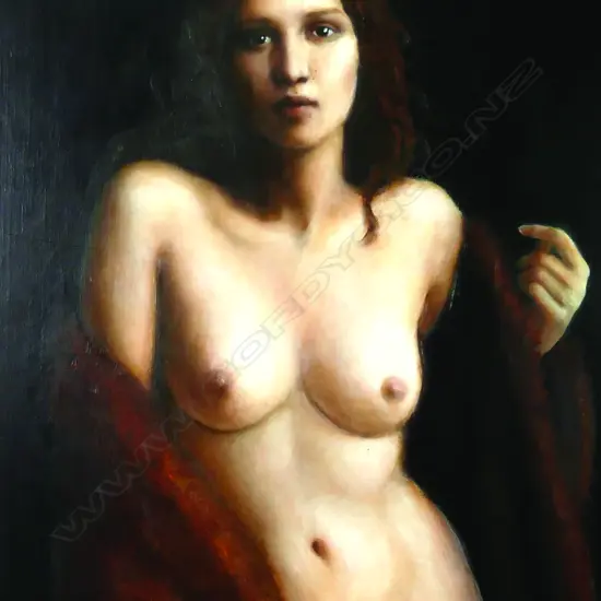 Louise Greig 'Venus in Furs' oil on board