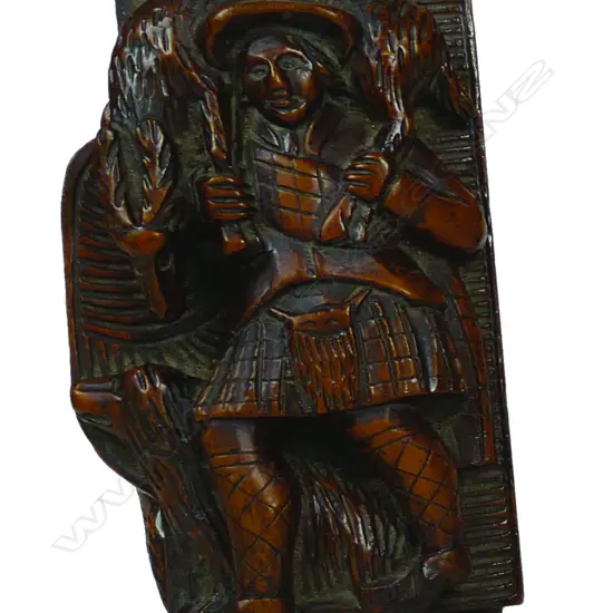 A c.1900 carved deep relief Scottish trinket box