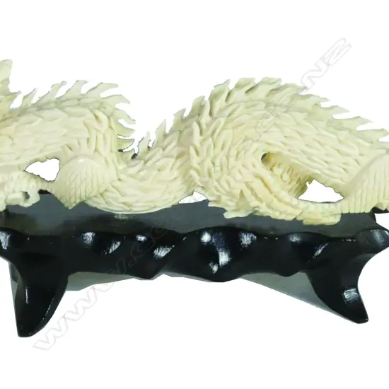 A Chinese ivory carving of a dragon