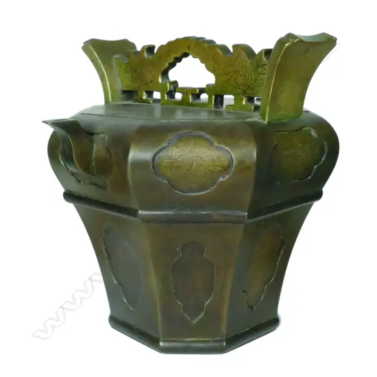 A Chinese brass wine ewer