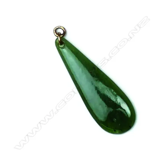 GREENSTONE PENDANT - 9CT. MOUNT