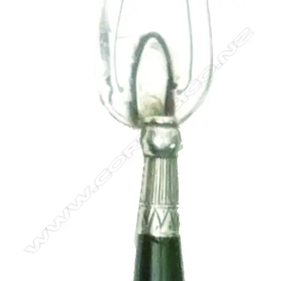 Two silver and greenstone items