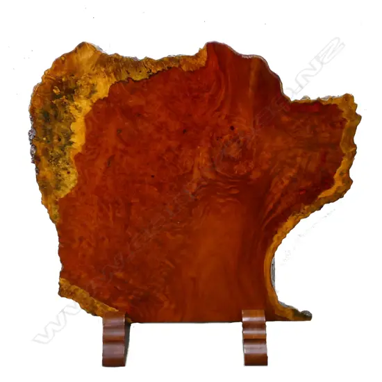 A mid-20thC Burmese rosewood burr slab room stand