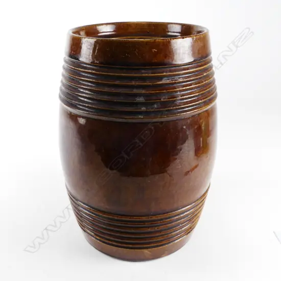 P. Hutson & Co. brown glaze barrel