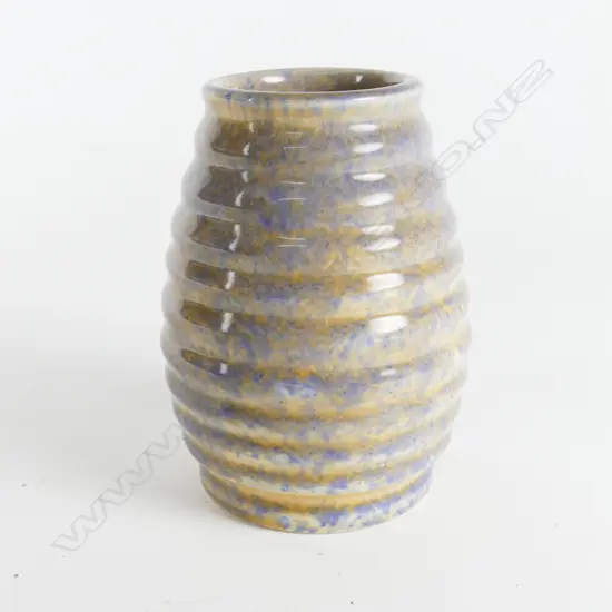 Crown Lynn ribbed ovoid vase