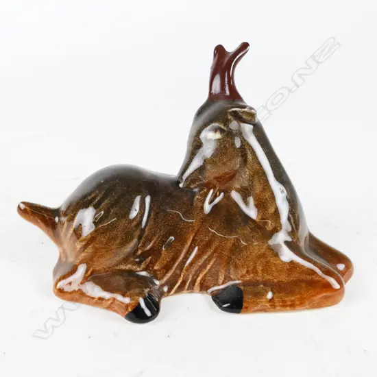 Crown Lynn recumbent goat sculpture