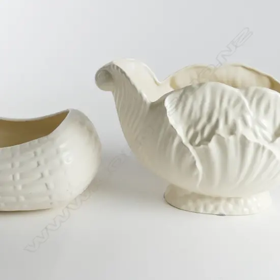 Two Crown Lynn white glaze vases