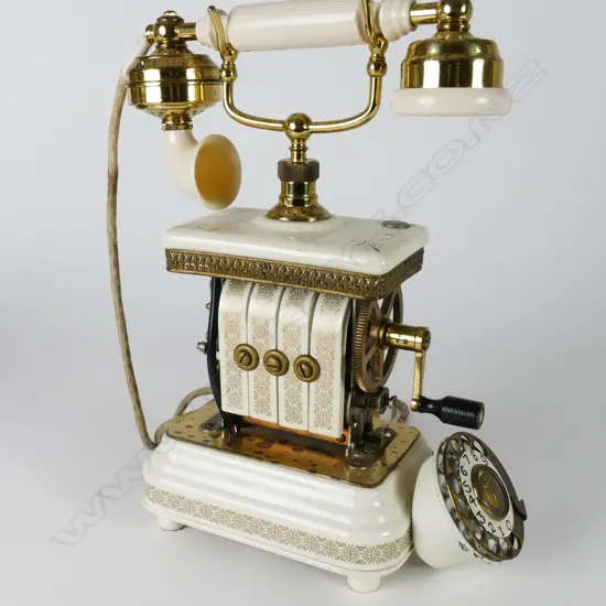 A c.1895 skeleton 'Deluxe Model' desktop telephone