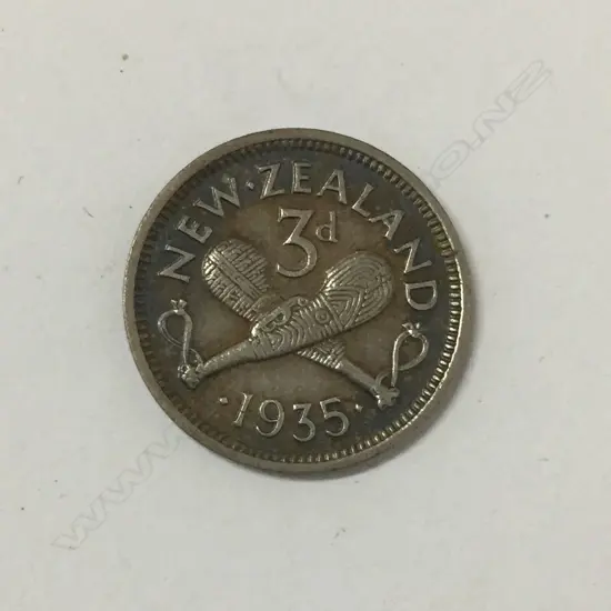 A 1935 N.Z. 3d. coin