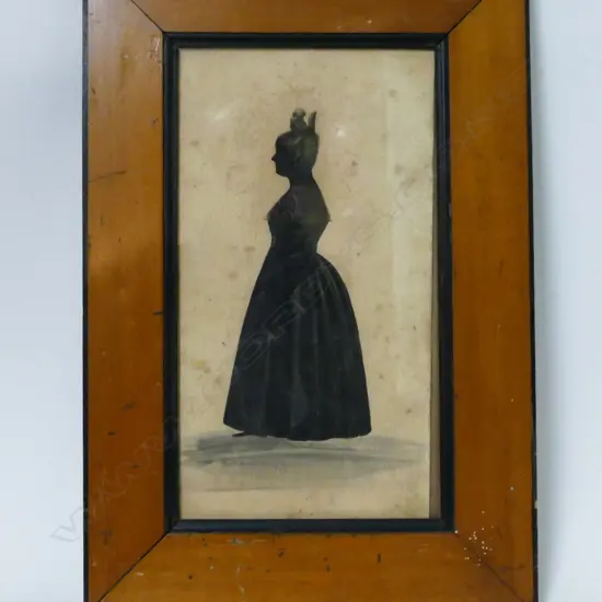 A Victorian full length silhouette of a woman